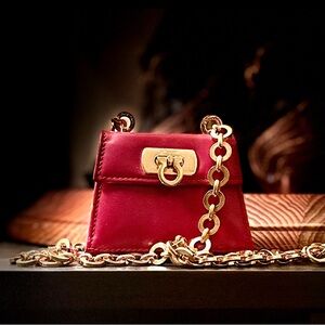 Salvatore Ferragamo Red Mini Satchel Crossbody Bag